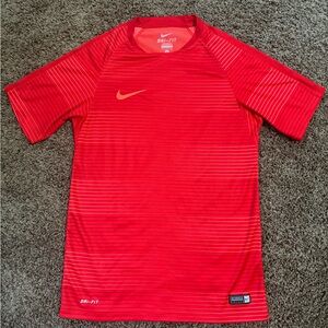 Nike Authentic Soccer Jersey Rare Dri-Fit Red Striped Men’s S